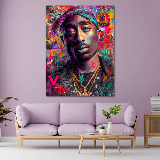 Pop Art Tupac Porträt Luxus Street Style Wandbild