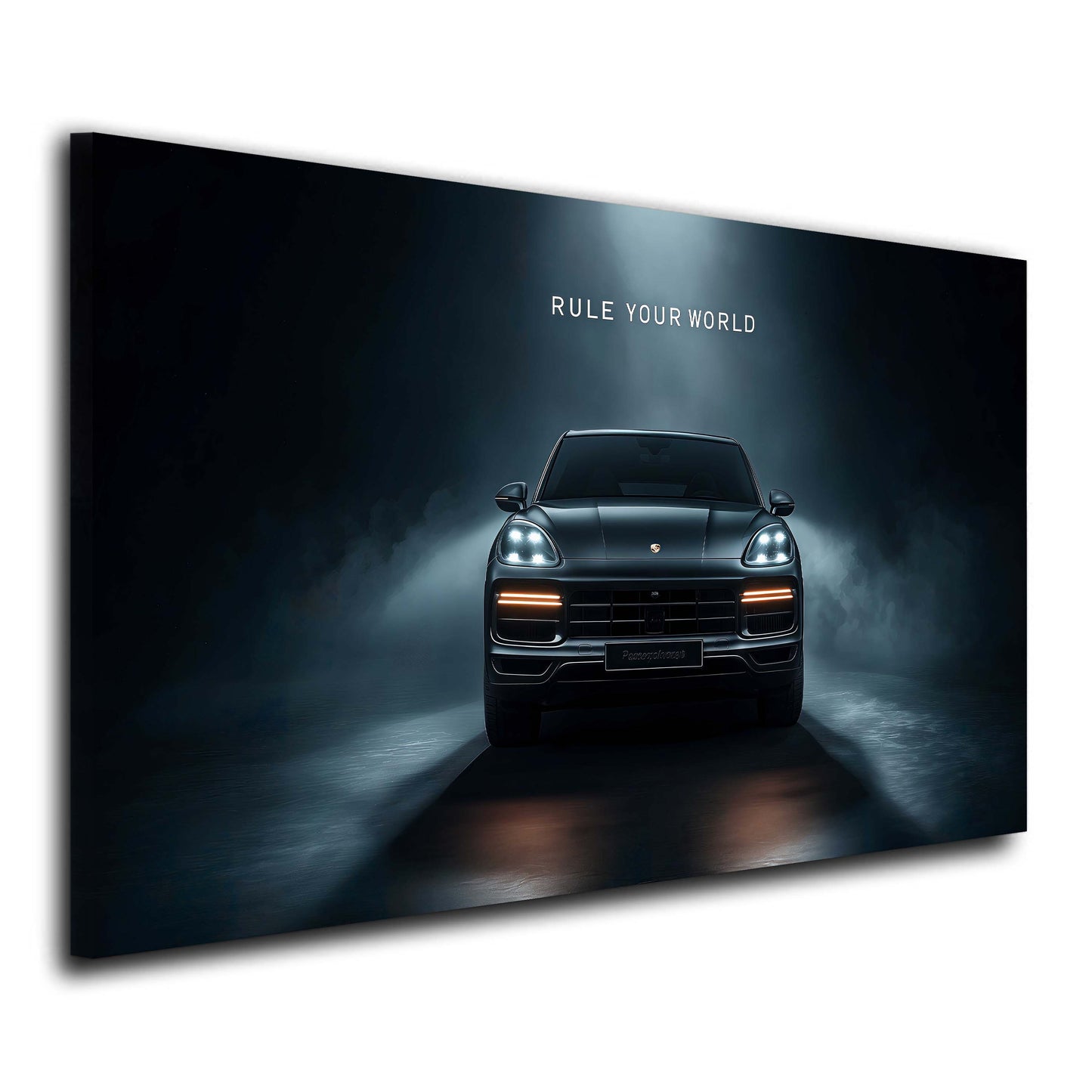 Porsche Cayenne Rule Your World Nacht und Nebel Wandbild