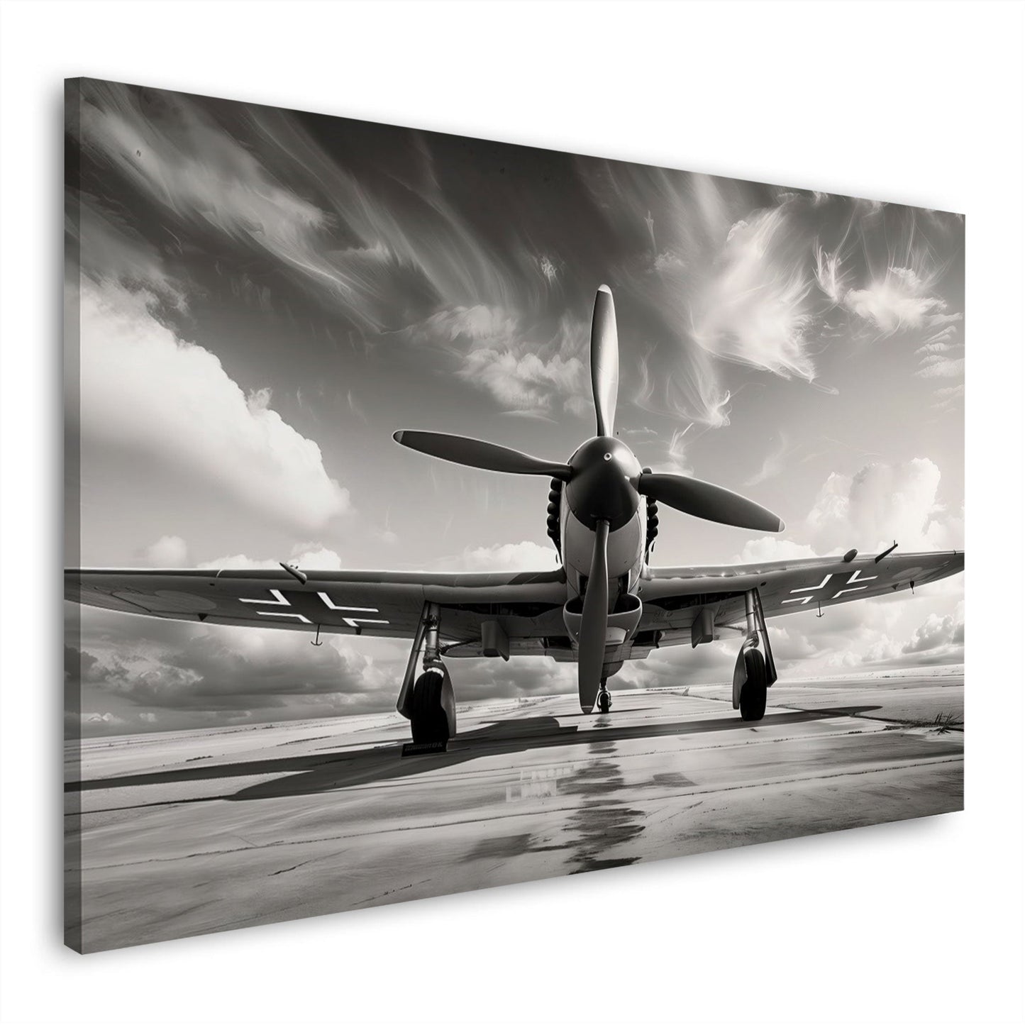 Propellerflugzeug dramatisch in Ölmalerei Wandbild