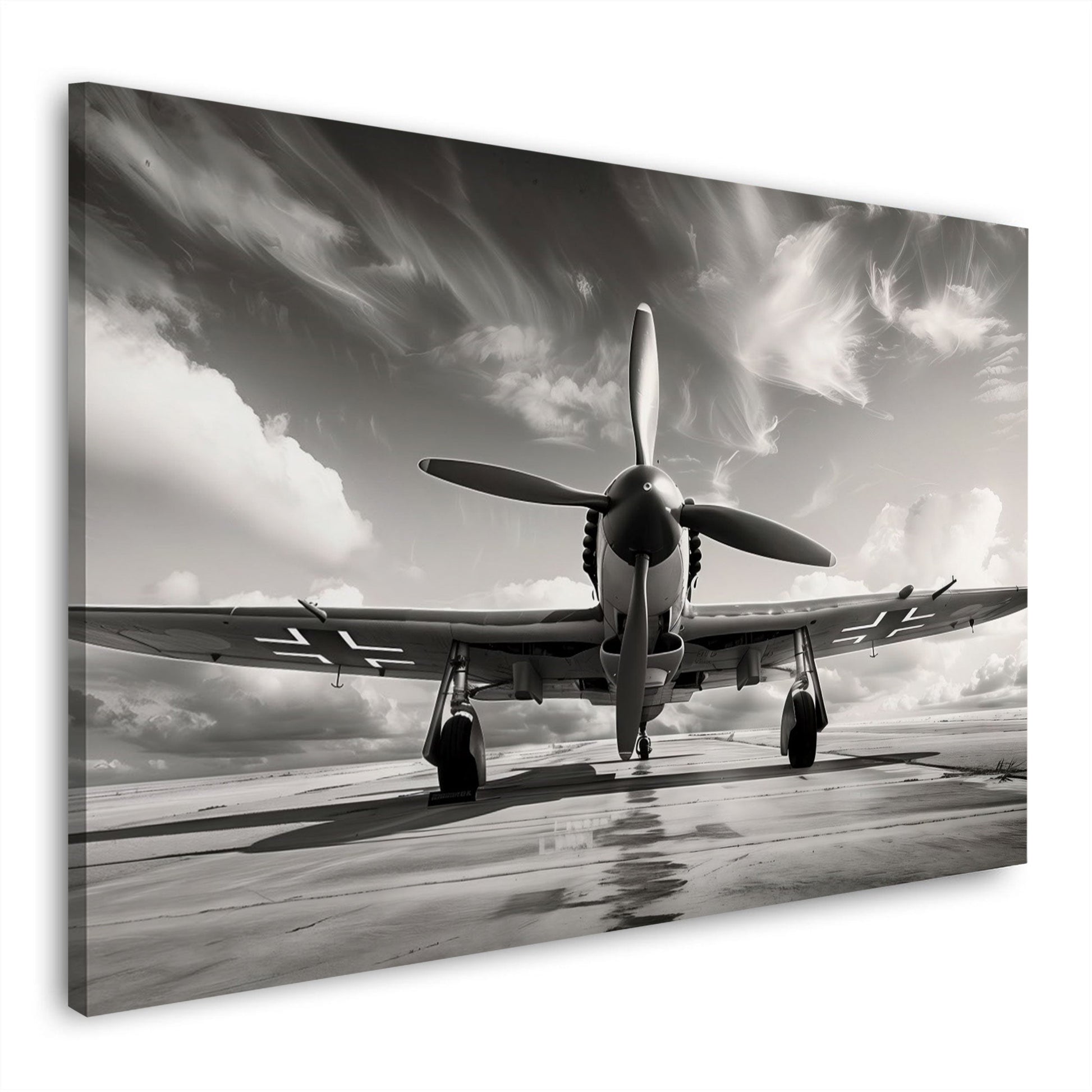 Propellerflugzeug dramatisch in Ölmalerei Wandbild