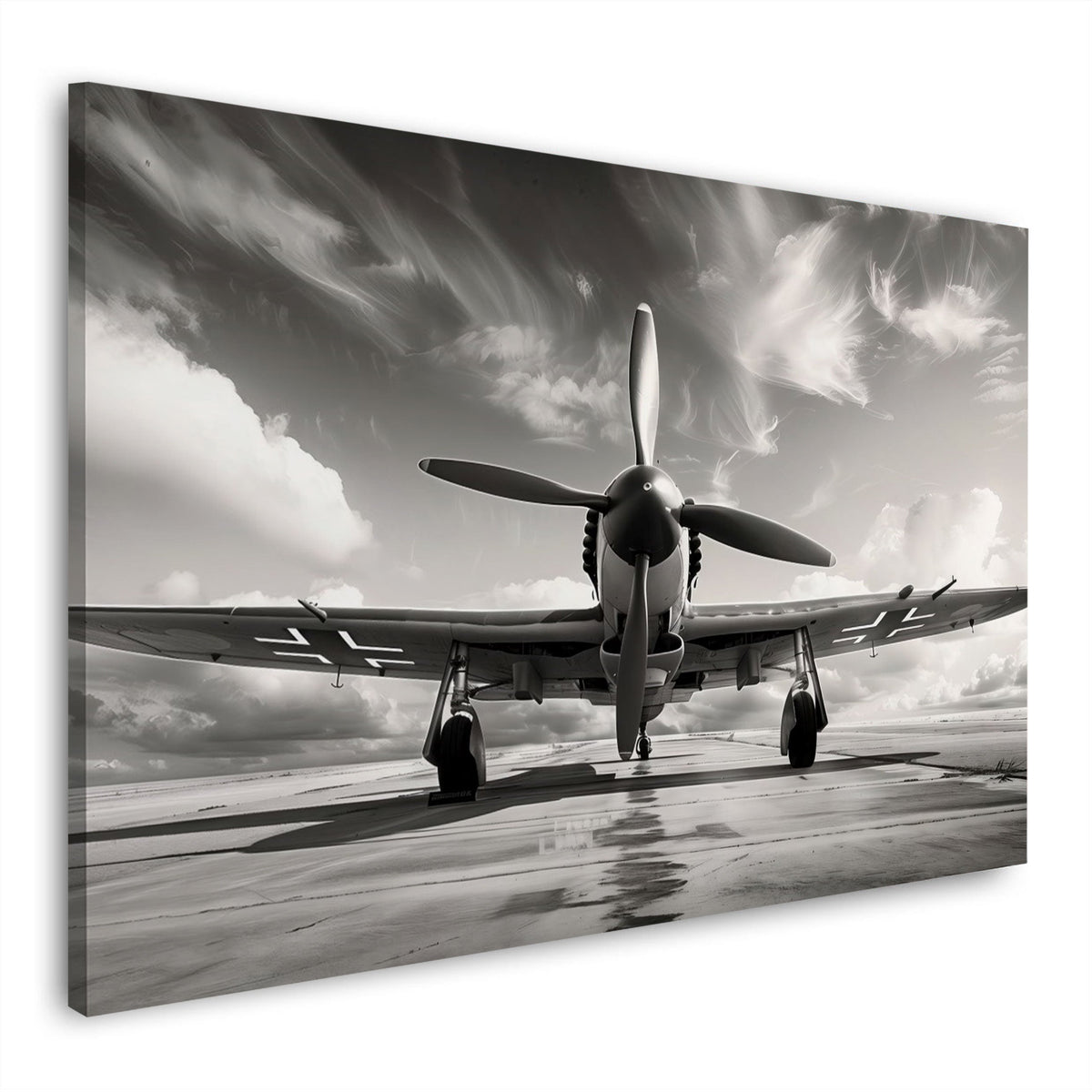 Propellerflugzeug dramatisch in malerischer Optik Wandbild