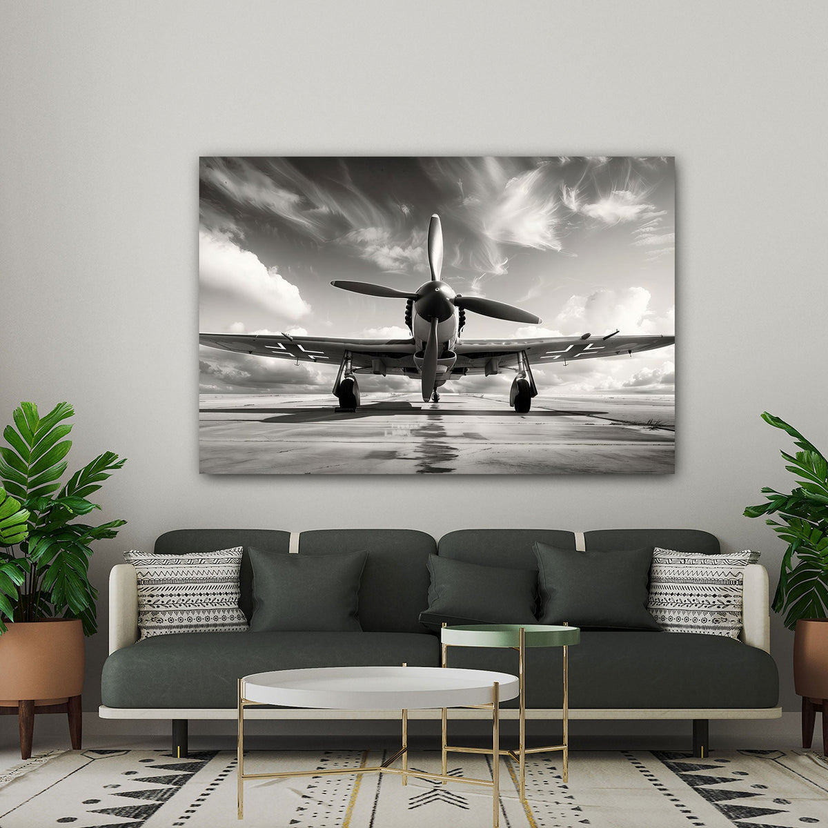 Propellerflugzeug Wandbild im Raum