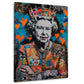 Queen mit Krone und Herzen Street Art Wandbild im Hochformat