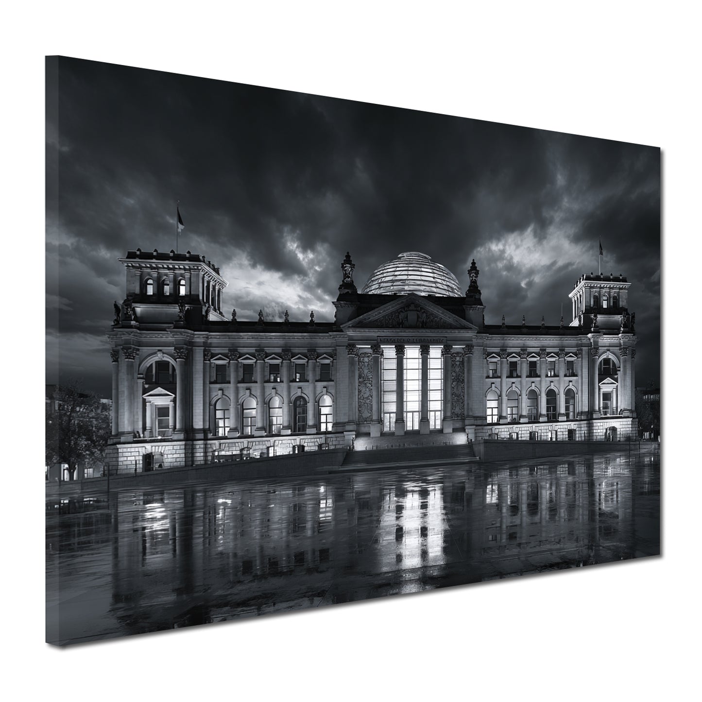 Reichstagsgebäude Berlin Spiegelung Nachthimmel Wandbild