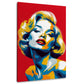 Retro Pop Art Frauenporträt mit Locken in Rot Wandbild im Hochformat