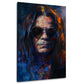 Rocklegende Ozzy mit langen Haaren und Brille Wandbild