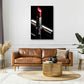 Roter Lippenstift Luxus schwarz und expressiv Wandbild