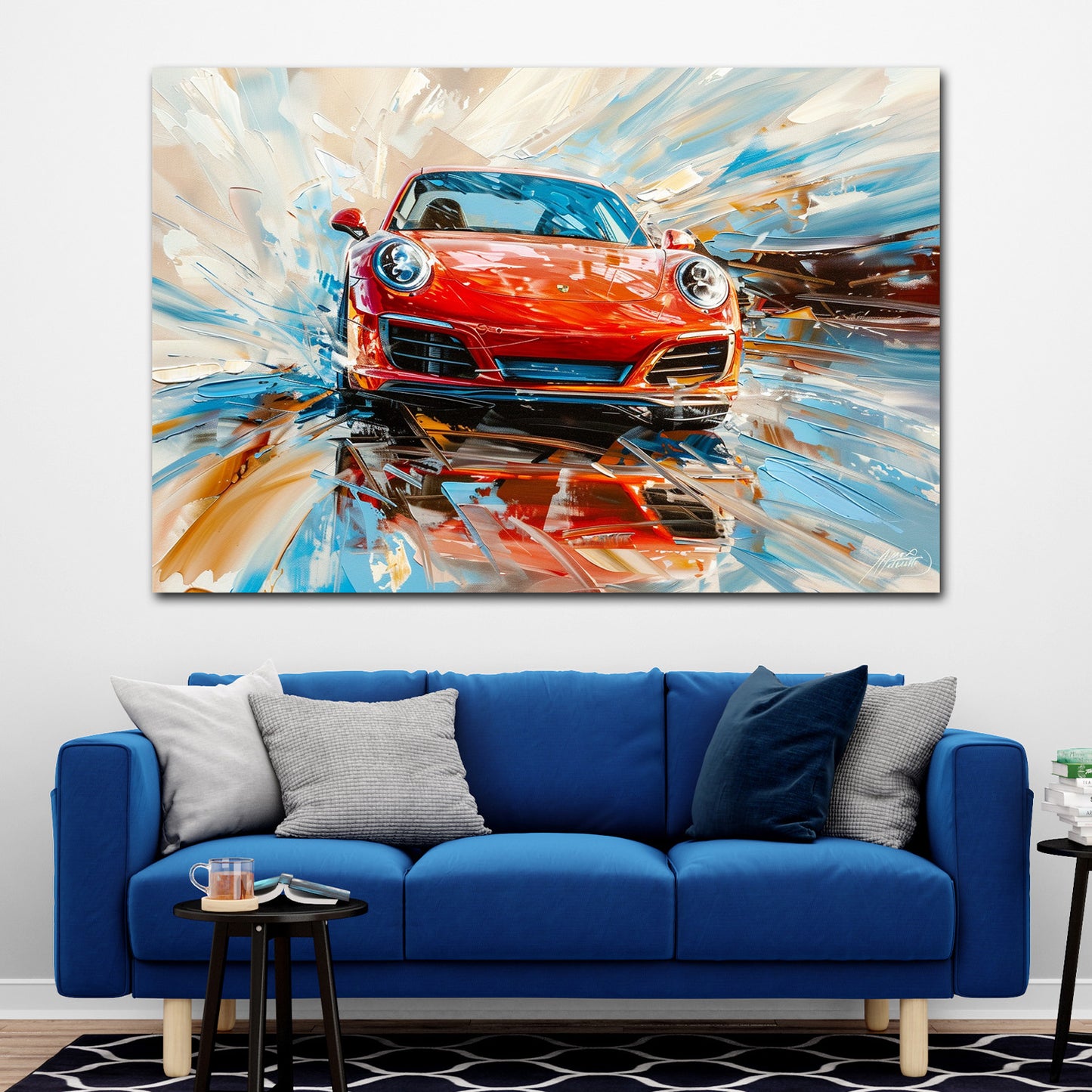 Roter Sportwagen Geschwindigkeit Luxusauto Wandbild