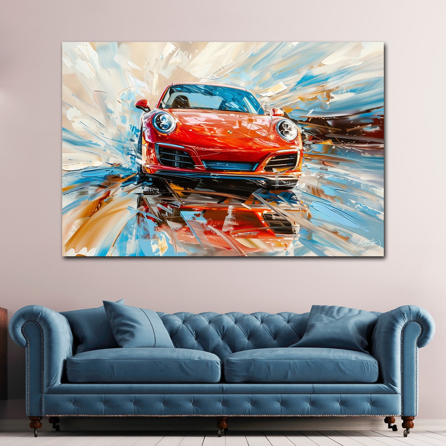 Roter Sportwagen Geschwindigkeit Luxusauto Wandbild