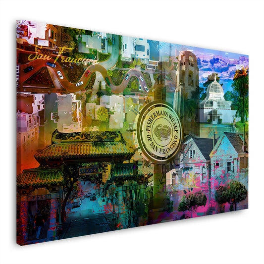 San Francisco Lombard Street Chinatown Wandbild