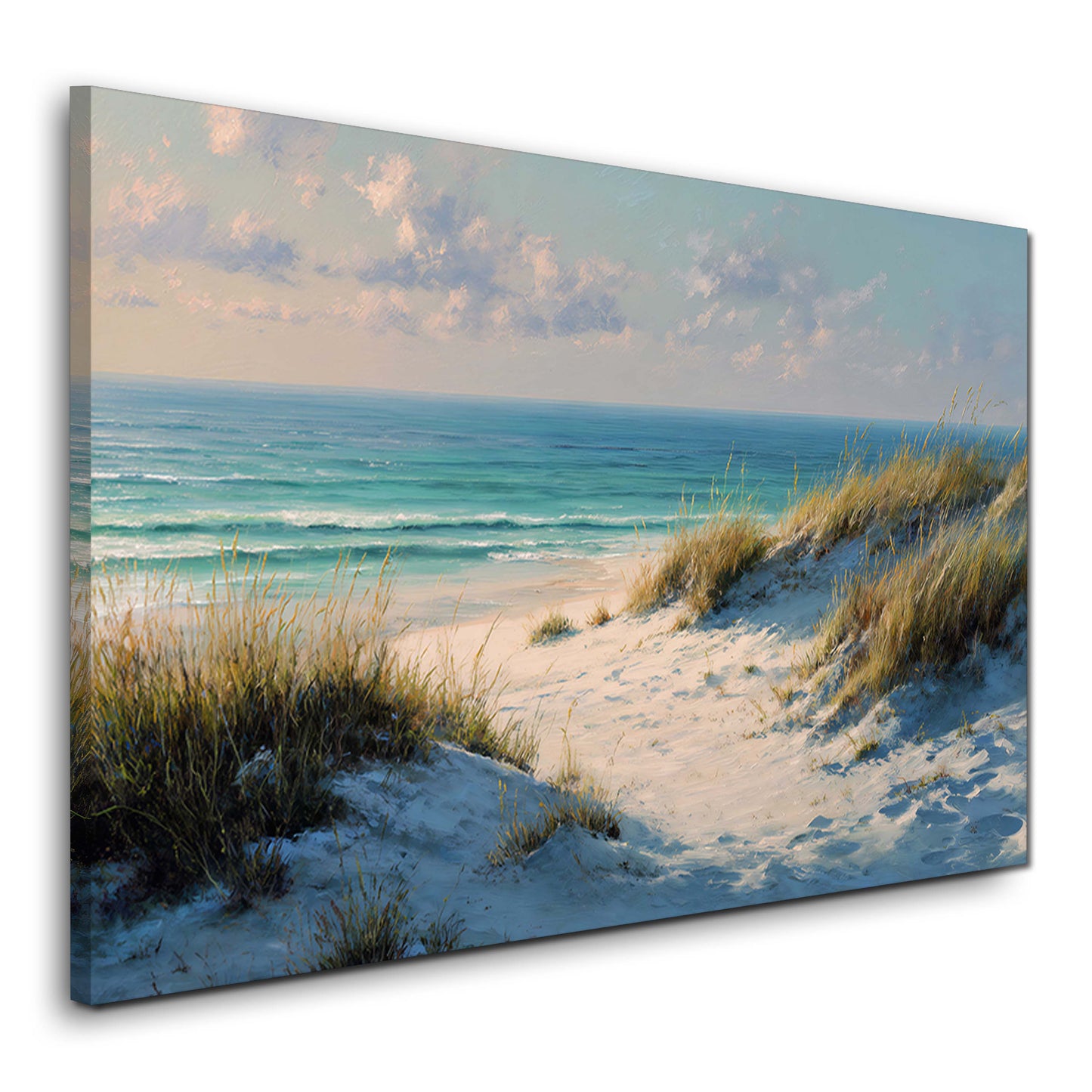 Sanddünen am Meer im Morgenlicht Wandbild