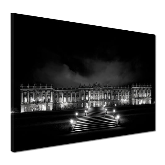 Sanssouci Schloss Potsdam schwarz weiß Wandbild