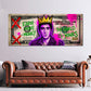 Dollarschein Pop Art mit Krone und Graffiti Wandbild