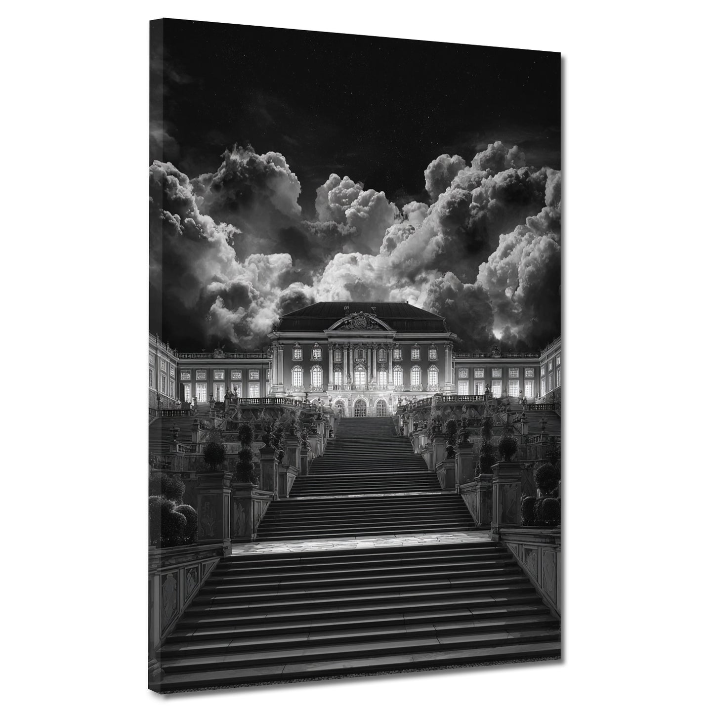Schloss Sanssouci Potsdam schwarz weiß Wandbild