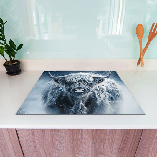 Schottisches Hochlandrind Kuh Herdabdeckplatte Induktionsschutz für Ceranfeld & Küche Deko