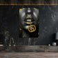 Schwarz Gold Lippen Luxus Schmuck Wandbild