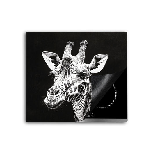 Schwarz Weiß Giraffe Herdabdeckplatte Induktionsschutz für Ceranfeld & Küche Deko