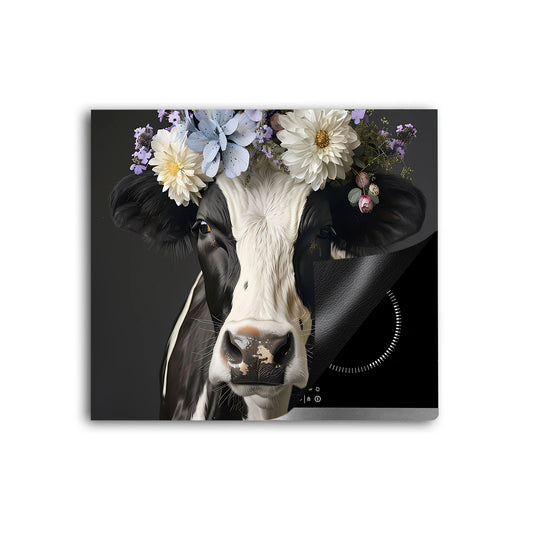 Schwarz weiße Kuh Herdabdeckplatte Induktionsschutz für Ceranfeld & Küche Deko