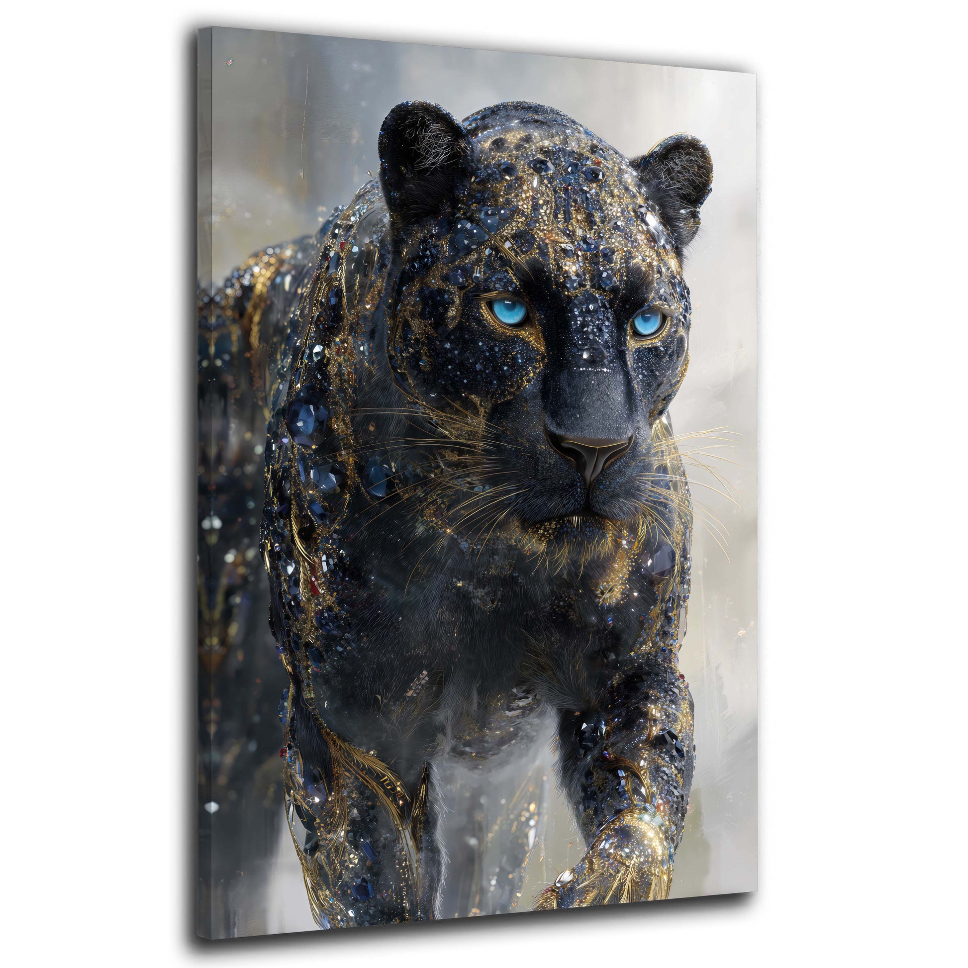 Schwarzer Panther mit goldenen Akzenten Wandbild