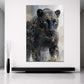 Schwarzer Panther mit goldenen Akzenten Wandbild