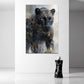 Schwarzer Panther mit goldenen Akzenten Wandbild