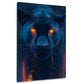 Schwarzer Panther Neon Augen futuristisch Wandbild