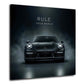 Schwarzer Porsche Rule Your World Motivations Wandbild