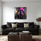 Schwarzes Peace Zeichen auf pinker Graffiti Wand Wandbild