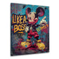 Selbstbewusster Mickey mit Like a Boss Street Art Wandbild