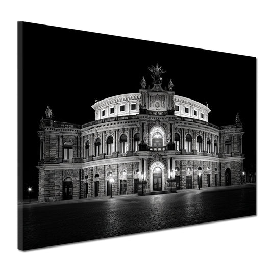 Semperoper Dresden Architektur Schwarz Weiß Wandbild