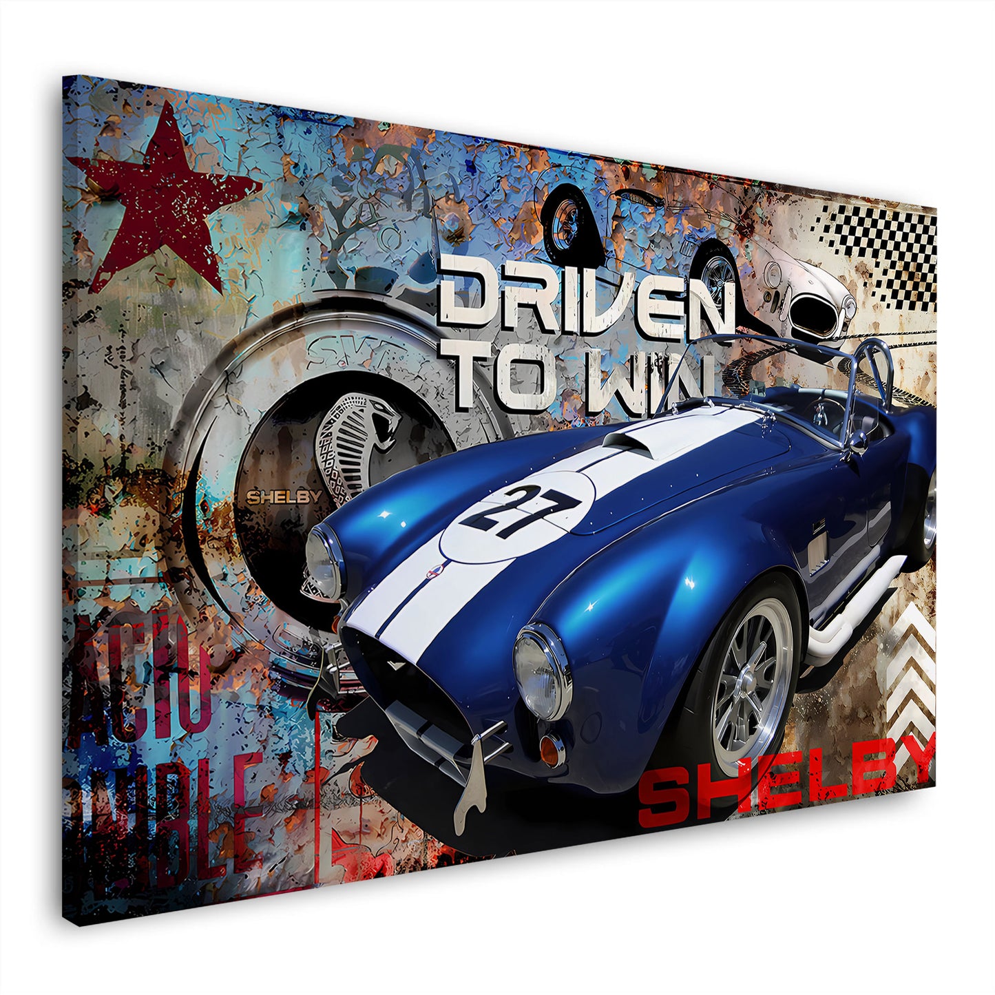 Shelby Cobra Rennwagen Retro Design Wandbild