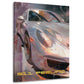 Silberner Sportwagen Porsche Stil Luxus Dynamik Wandbild