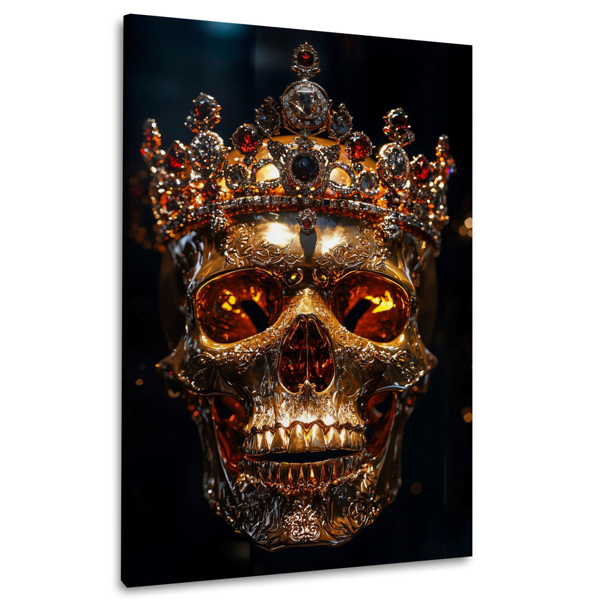 Skull King Feuer abstrakt in Pastelltönen Wandbild