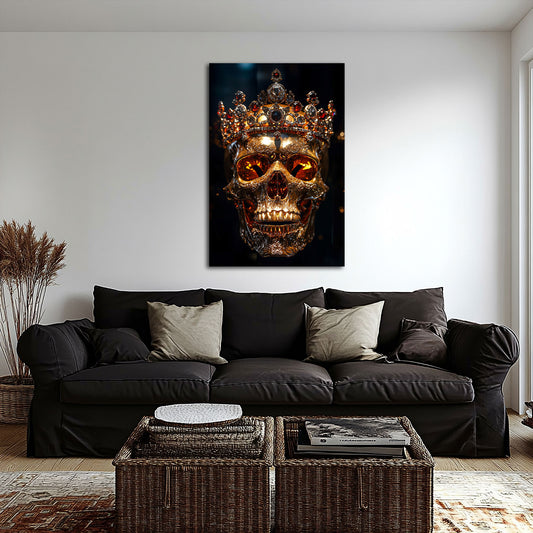 Skull King Feuer abstrakt in Pastelltönen Wandbild