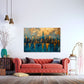 Skyline expressiv und modern in Gold als Wandbild