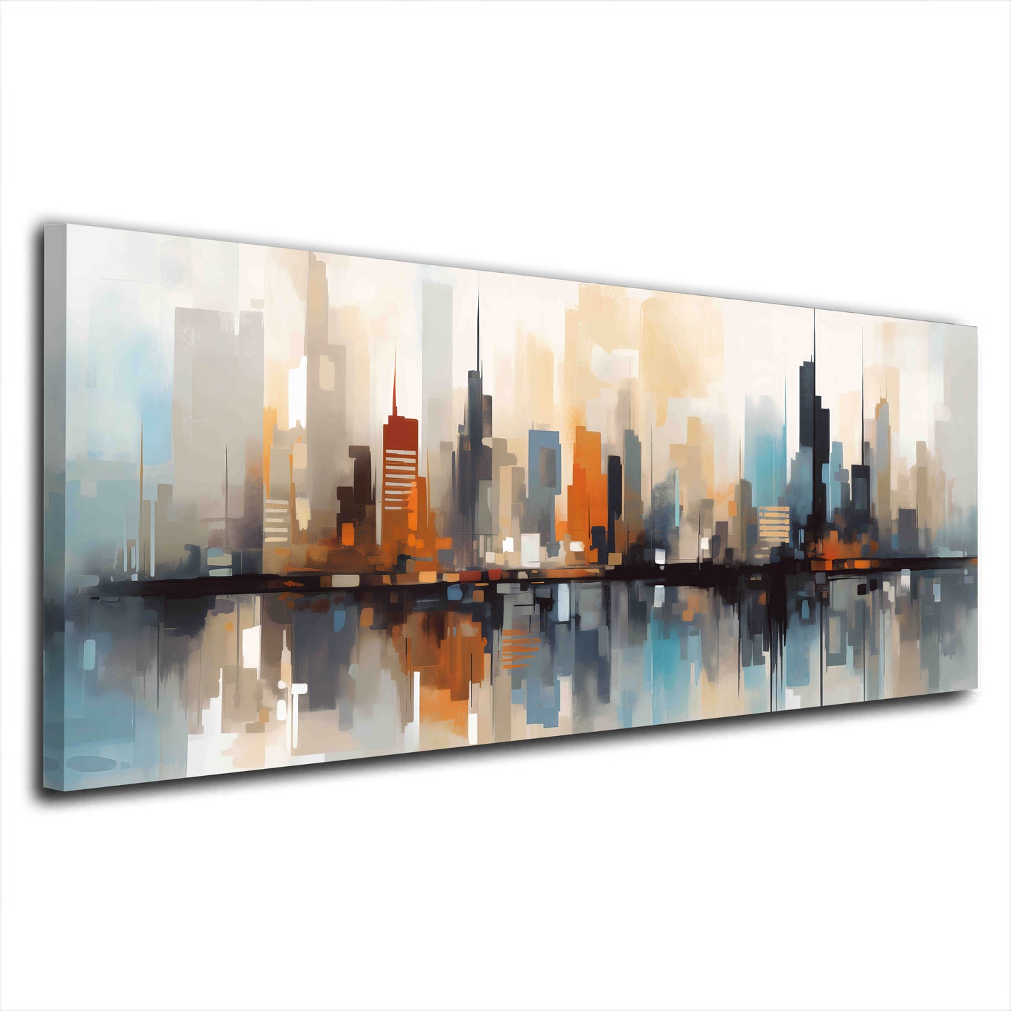 Skyline Stadt abstrakt Malerei moderne Farben Wandbild