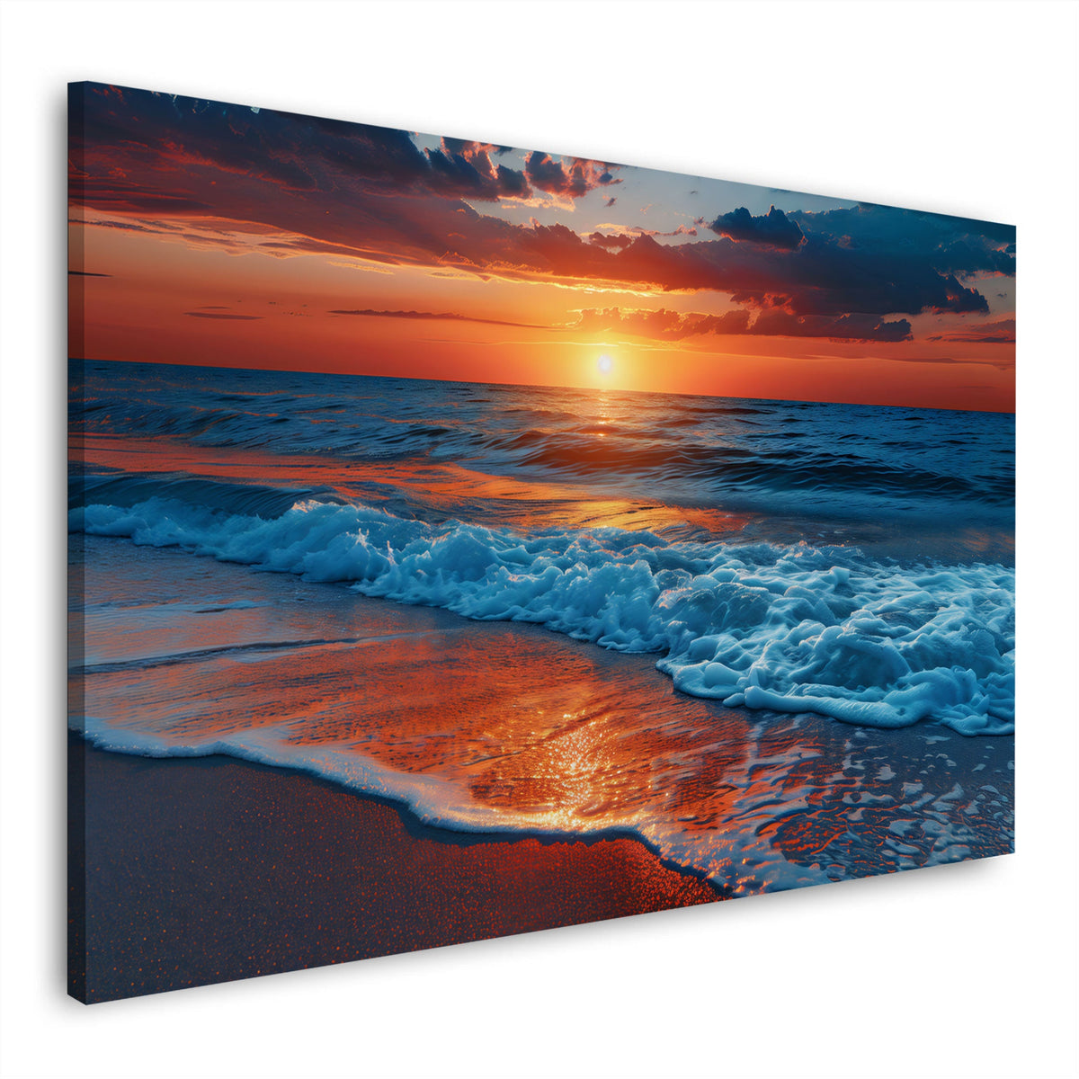 Sonnenuntergang mit Wellen – Wandbild