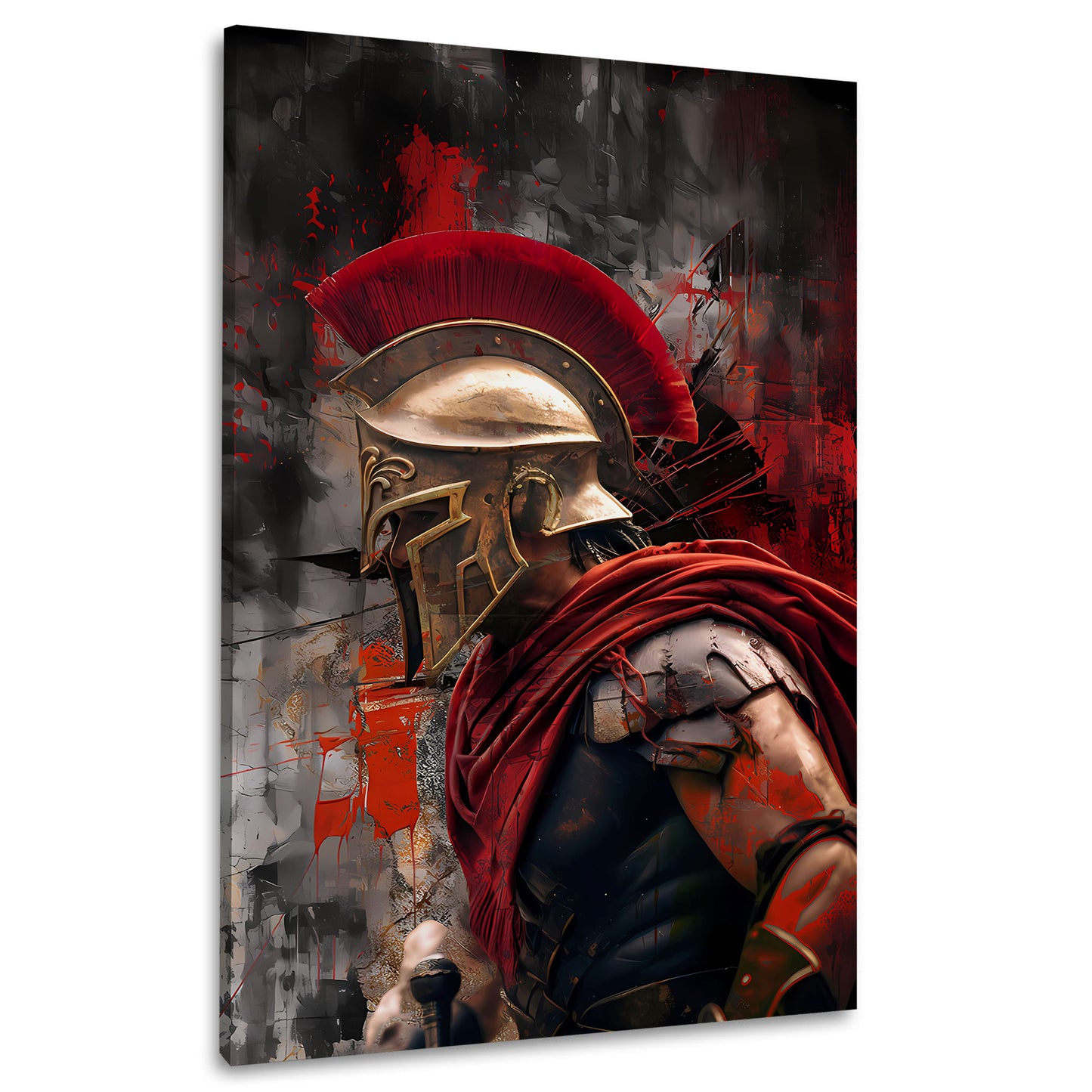 Spartaner Profil Krieger Farbspritzer Wandbild
