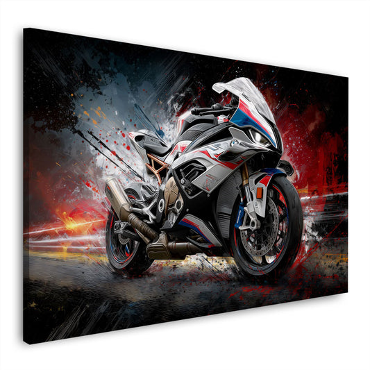 Sport Motorrad Geschwindigkeit in dynamischer Pop Art Wandbild