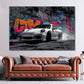 Sportwagen 911 Graffiti Street Art Dynamik Wandbild