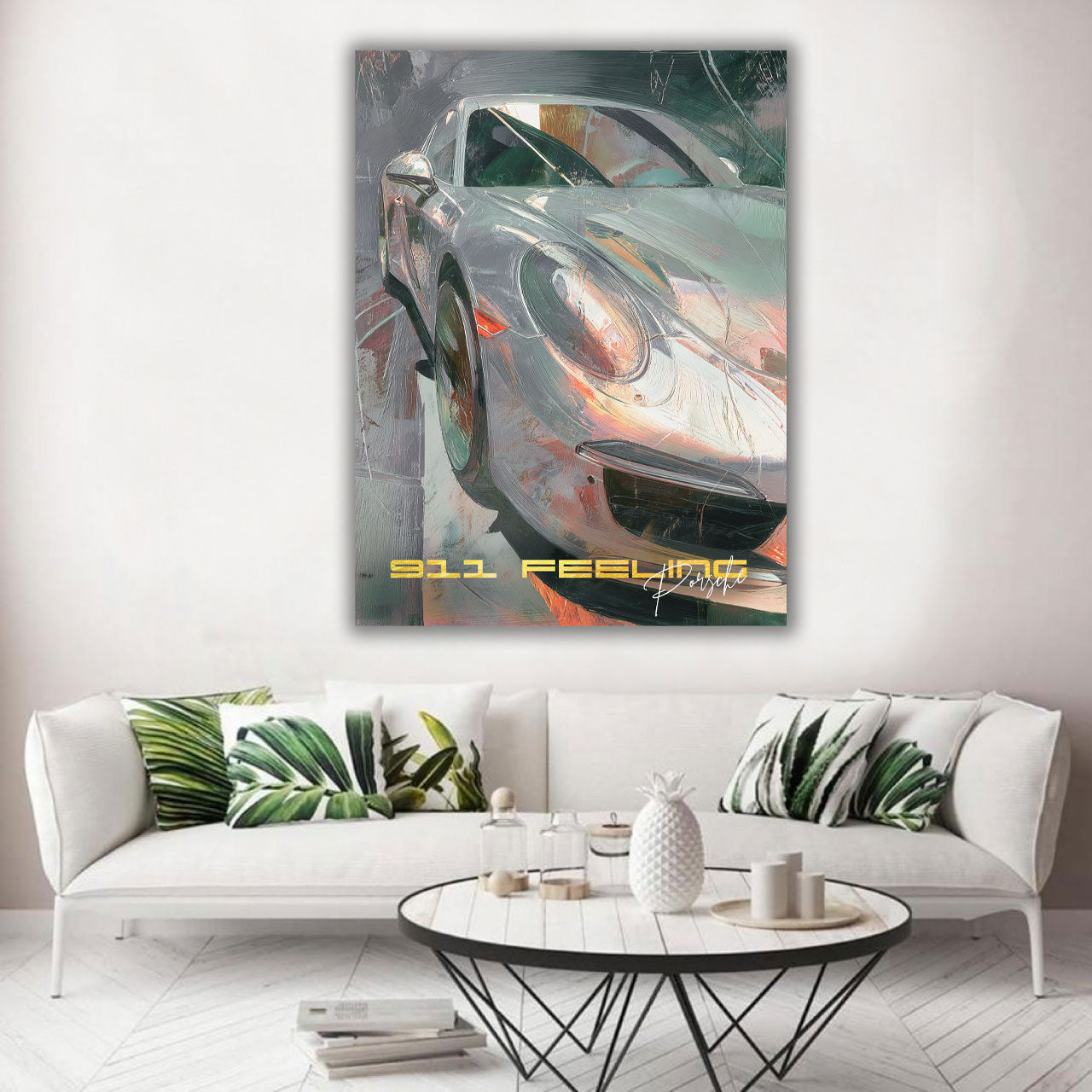 Sportwagen Porsche 911 Kunst Nahaufnahme Wandbild