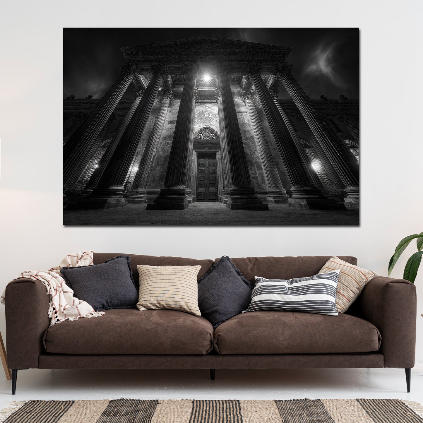 Staatliches Museum Schwerin schwarz weiß Säulenarchitektur Wandbild