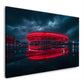 Stadion in München bei Nacht in rotem Licht Wandbild
