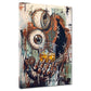 Steampunk Skelett mit Whiskeyglas und Zahnrädern Wandbild