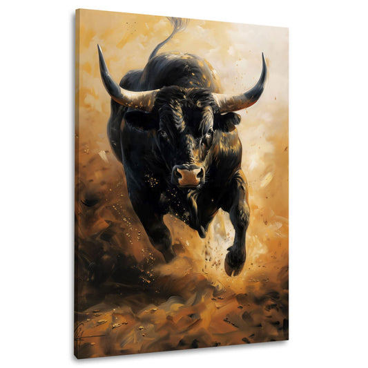 Stier Dynamik Gemälde modern in Ölmalerei Wandbild
