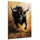 Stier dynamisches Motiv modern in malerischer Optik Wandbild