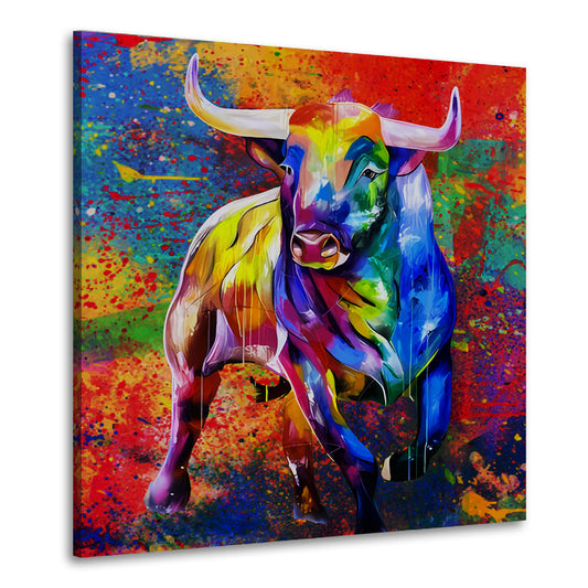 Stier Wandbild Pop Art Bull Style