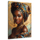 Stilvolle Afrikanerin mit Schmuck und traditioneller Kleidung Wandbild