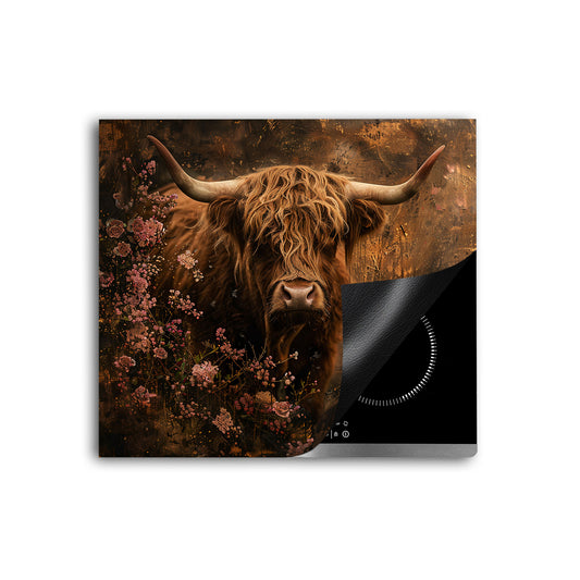Stolze Kuh inmitten von Blumen Herdabdeckplatte Induktionsschutz für Ceranfeld & Küche Deko