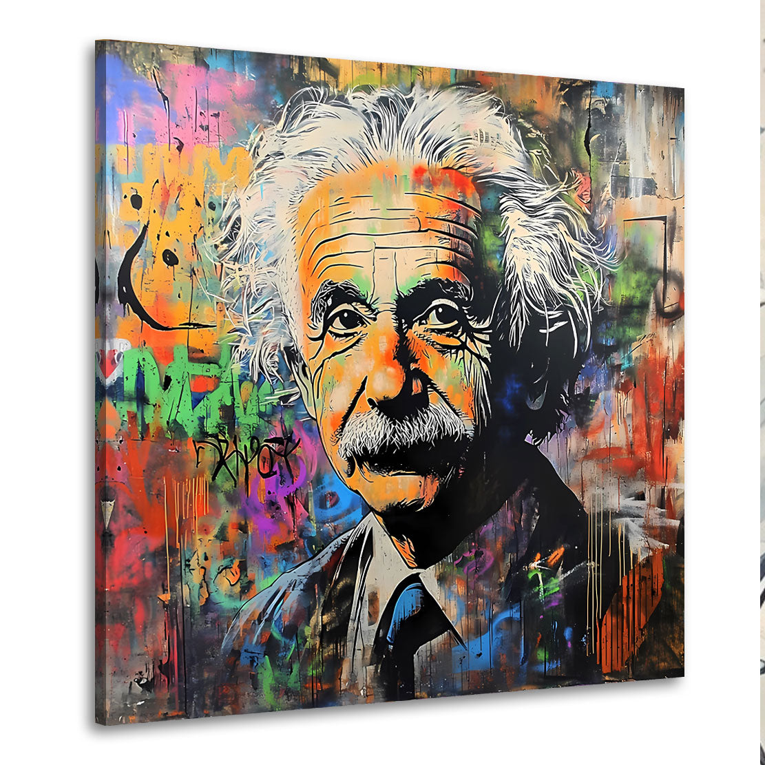 Street Art Albert Porträt Pop Art Wandbild